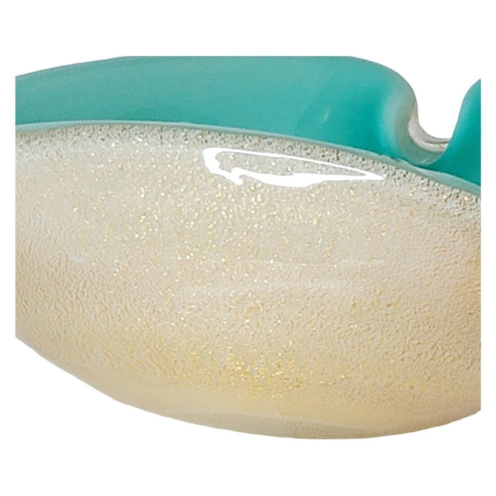 Seguso Murano Aqua Green Celadon Gold Flecks Italian Art Glass Dish Bowl Ashtray - Picture 6 of 12